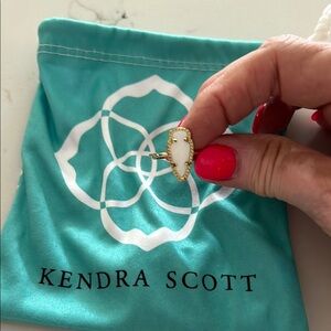 Kendra Scott Gold Ring with White Stone